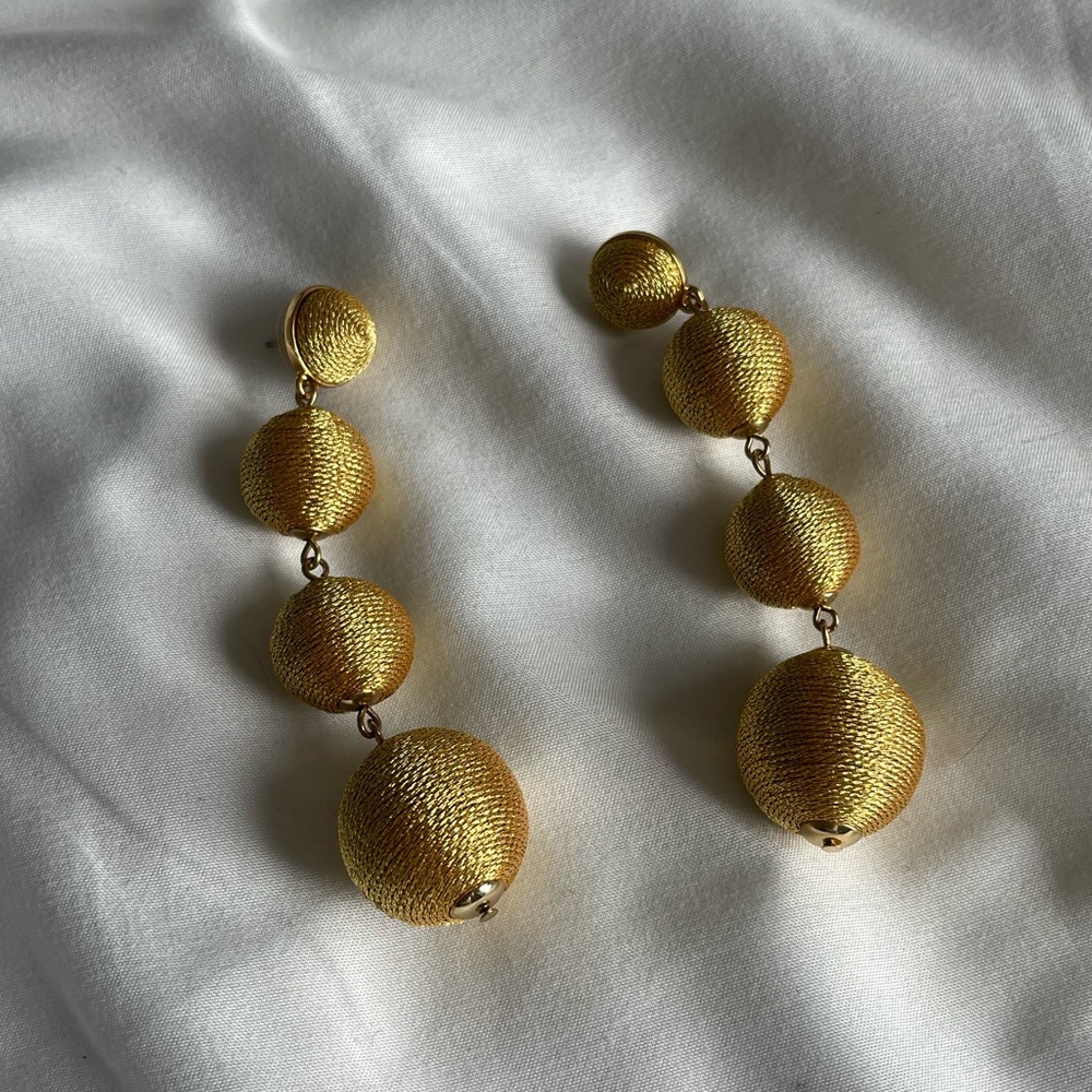 Gold Woven Baublebar Dangle Earrings